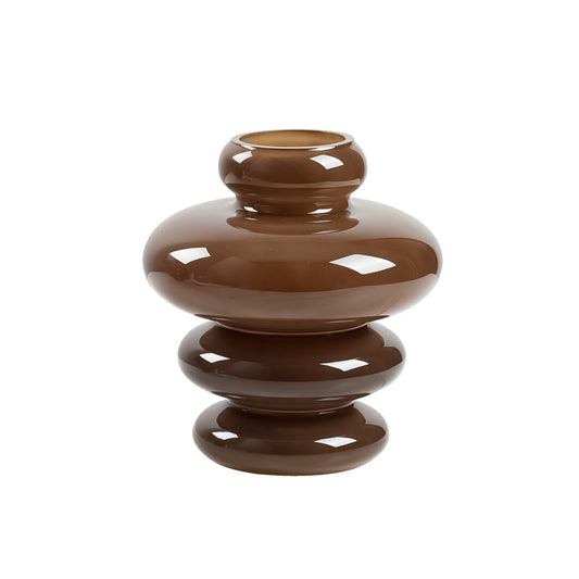 Circles of elegance in warm coffee hues I Vase (Small)
