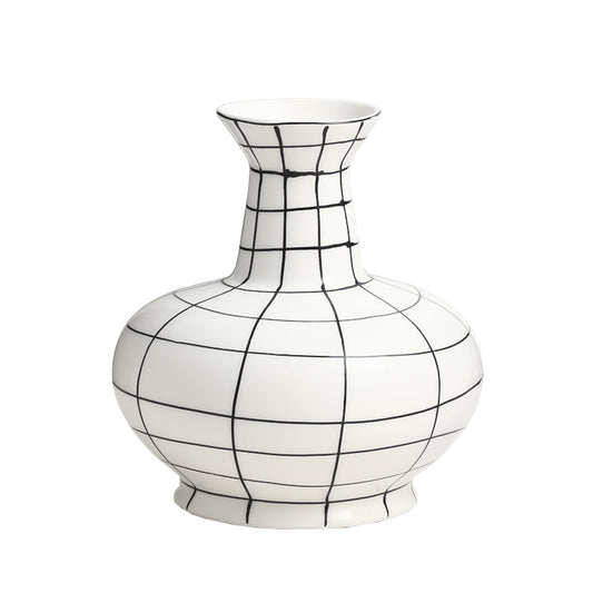 Gridded beauty, hand painted with passion I Vase