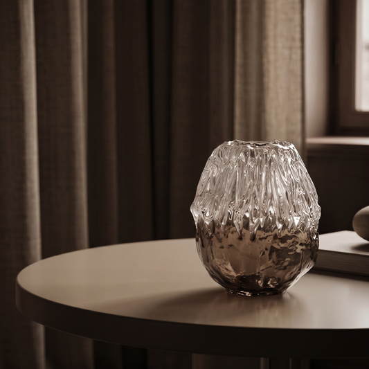 Earthy elegance meets frosted artistry I Vase (Small)