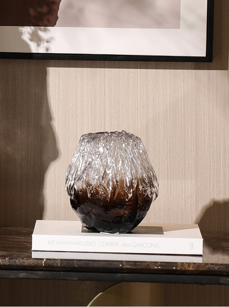 Earthy elegance meets frosted artistry I Vase (Small)