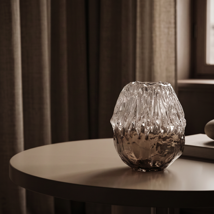 Earthy elegance meets frosted artistry I Vase (Small)