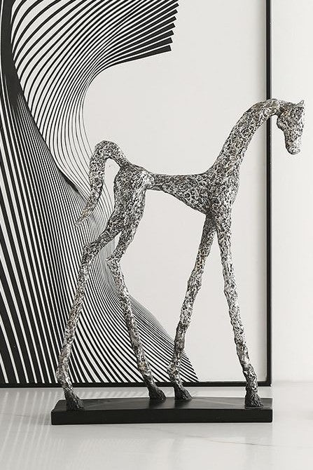 Galloping through time in silver sheen I Styling piece